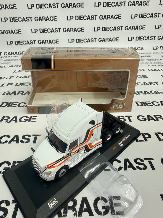 IXO Models 2018 Freightliner Cascadia White w/ Stripes Semi Truck 1:64 Diecast