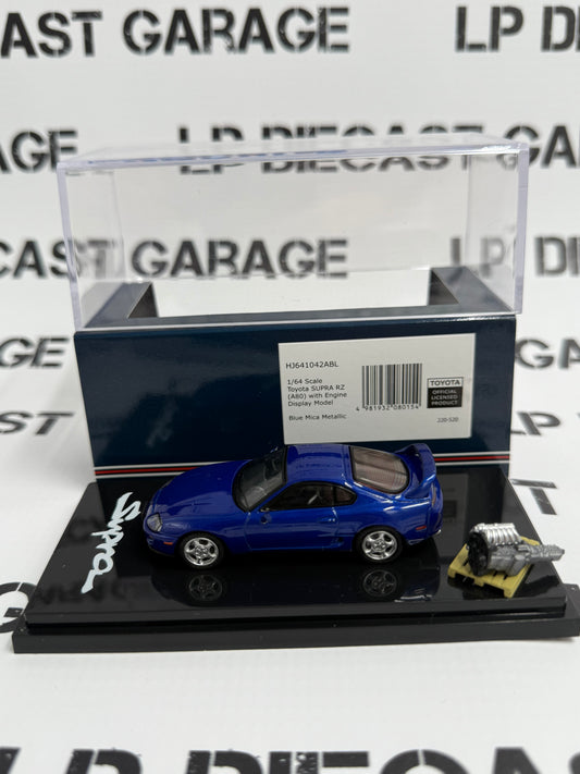 HOBBY JAPAN Toyota Supra RZ (A80) w/ Engine Blue Mica 1:64 Diecast