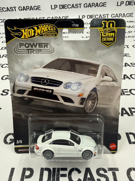 HOT WHEELS '08 Mercedes Benz CLK 63 AMG White Power Trip 1:64 Diecast Premium