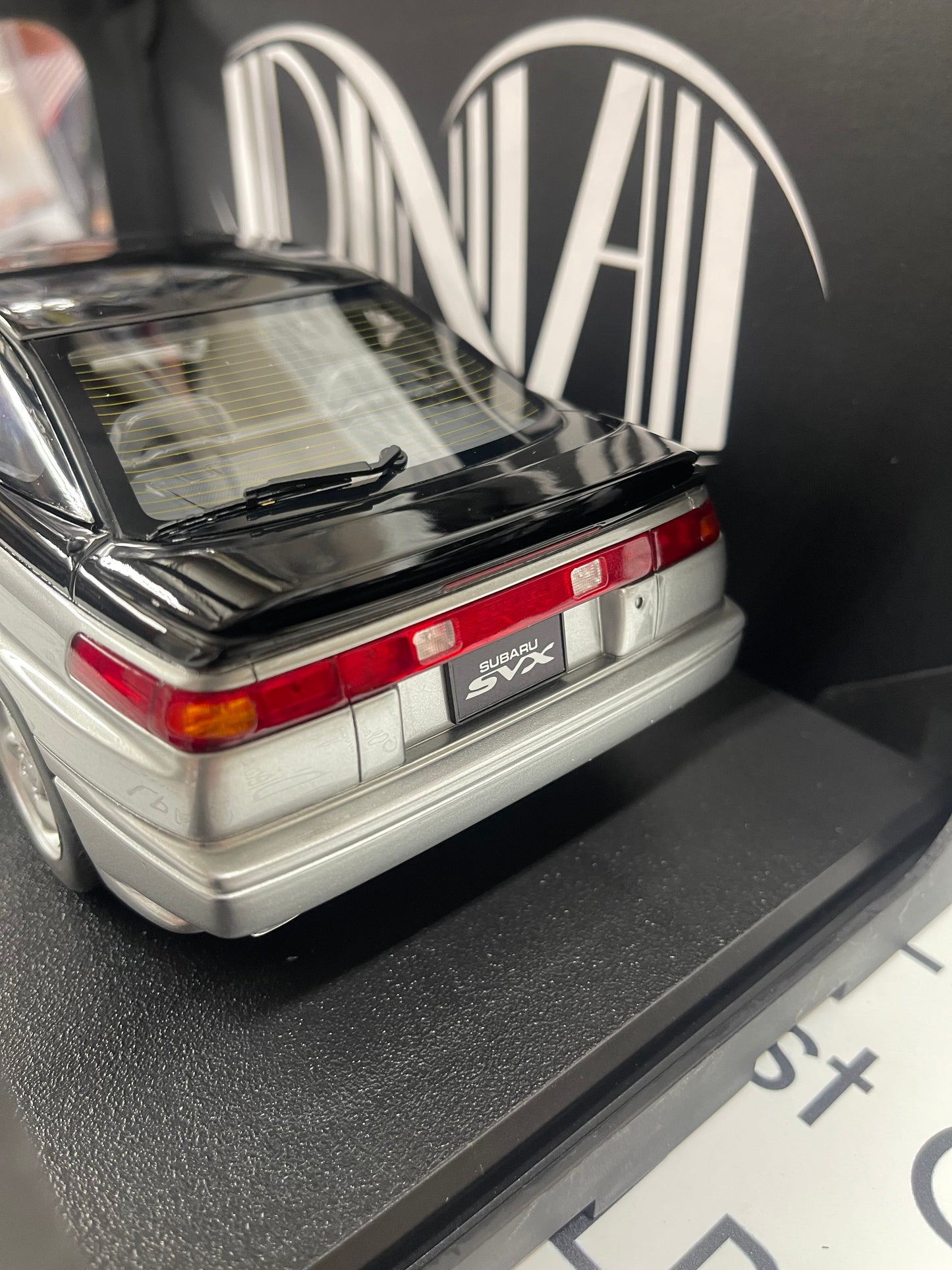 DNA Collectibles 1991 Subaru Alcyone SVX Silver 1:18 Scale Resin Model