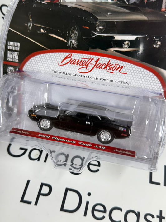 GREENLIGHT 1970 Plymouth Cuda AAR Black 1:64 Diecast Barrett Jackson