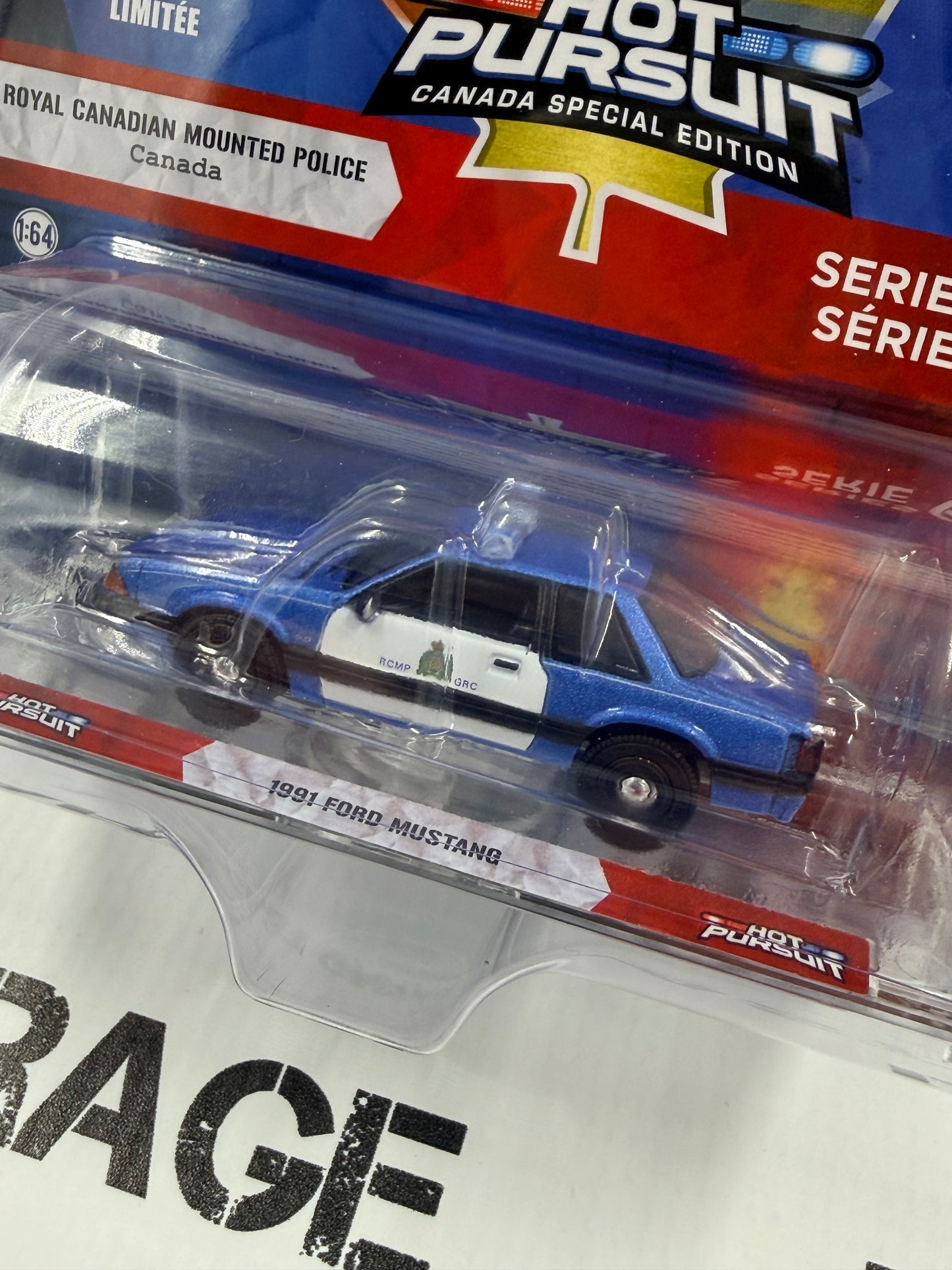 GREENLIGHT 1991 Ford Mustang Royal Canadian Mounted Police 1:64 Diecast Hot Pursuit