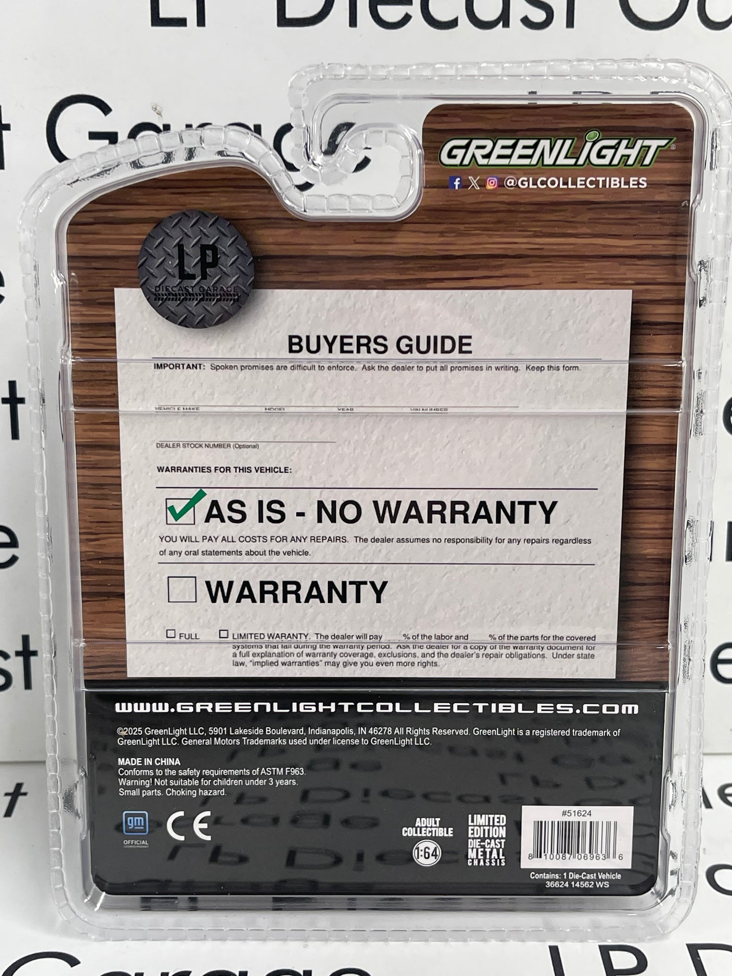 GREENLIGHT 1988 Chevrolet Caprice Classic Black LP Exclusive 1:64 Diecast Ricks Auto Sales