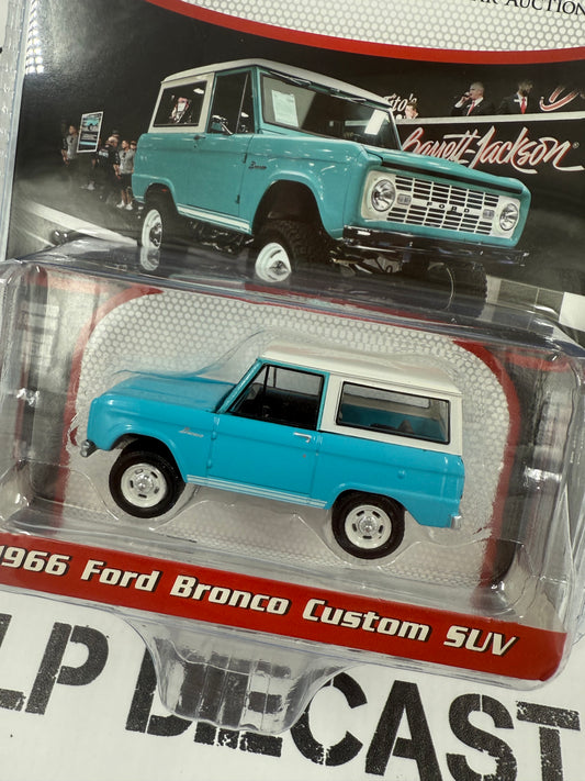GREENLIGHT 1966 Ford Bronco Blue Custom 1:64 Diecast Barrett Jackson