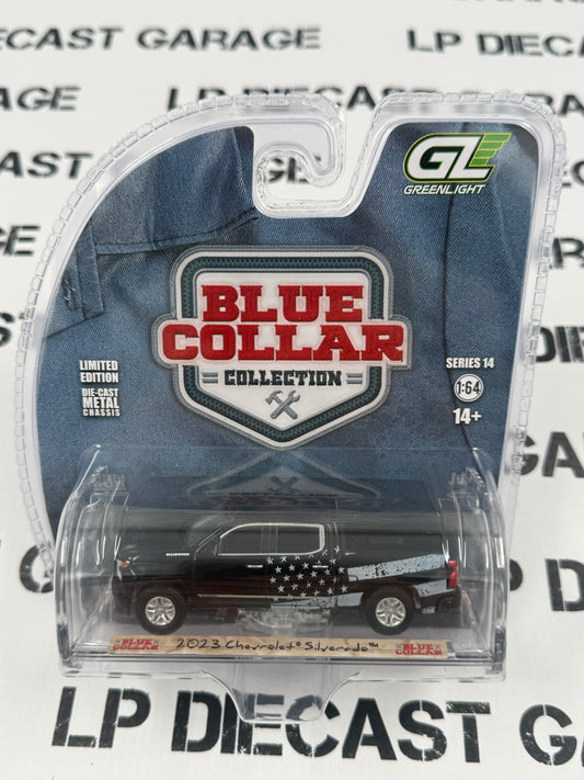 GREENLIGHT 2023 Chevrolet Silverado Stars & Stripes 1:64 Diecast Blue Collar