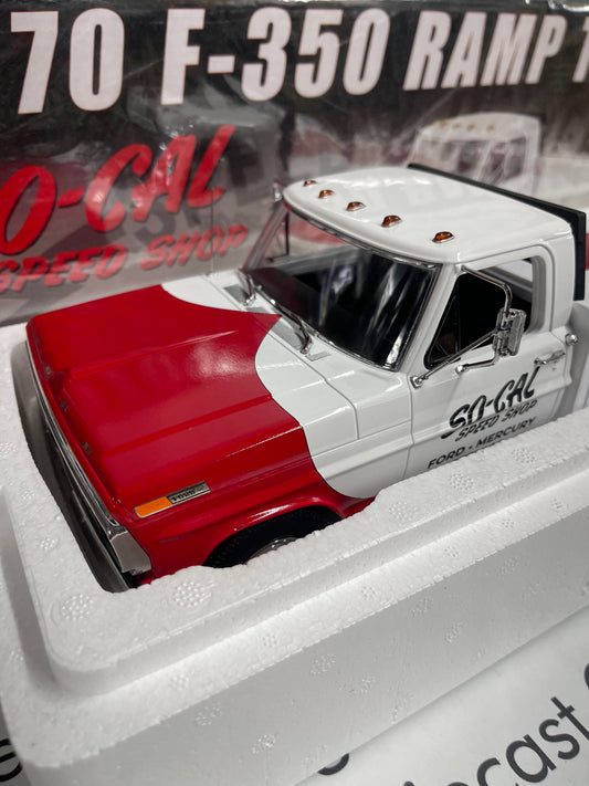 ACME 1970 Ford F-350 Ramp Truck So-Cal Speed Shop 1:18 Diecast A1801410