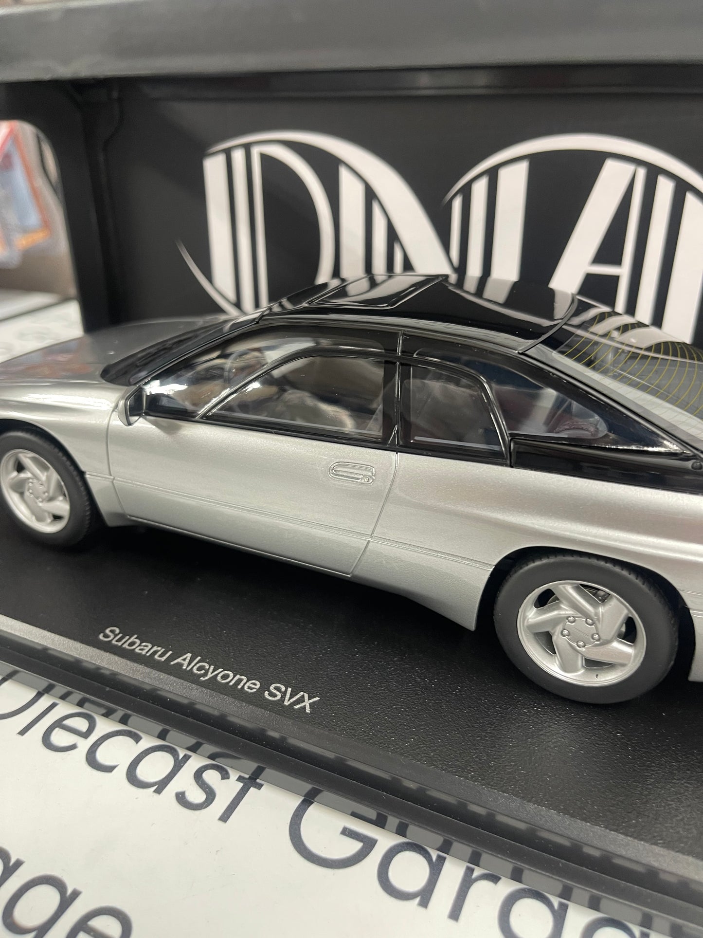 DNA Collectibles 1991 Subaru Alcyone SVX Silver 1:18 Scale Resin Model