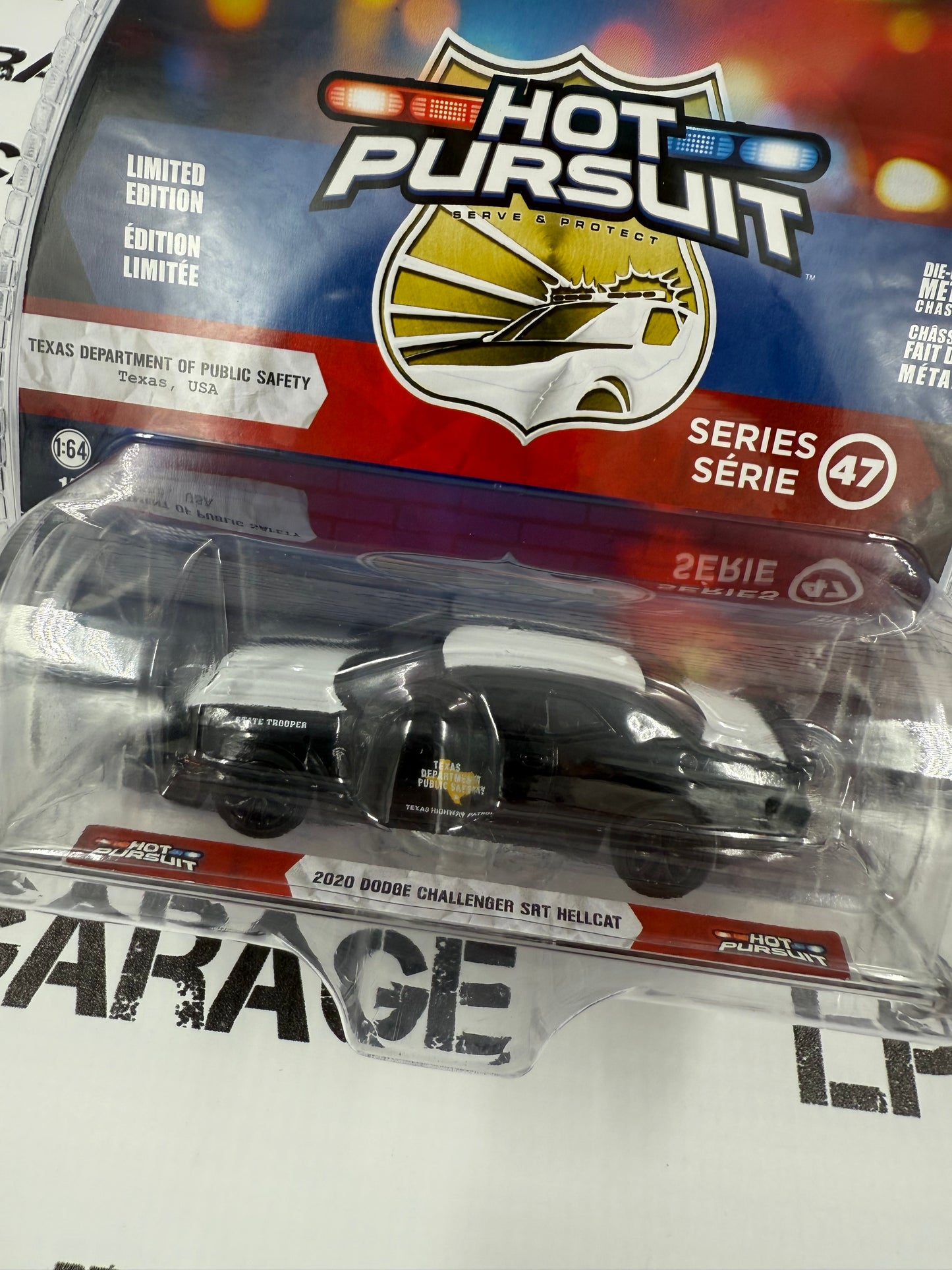 GREENLIGHT 2020 Dodge Challenger SRT Hellcat Texas Police 1:64 Diecast Hot Pursuit