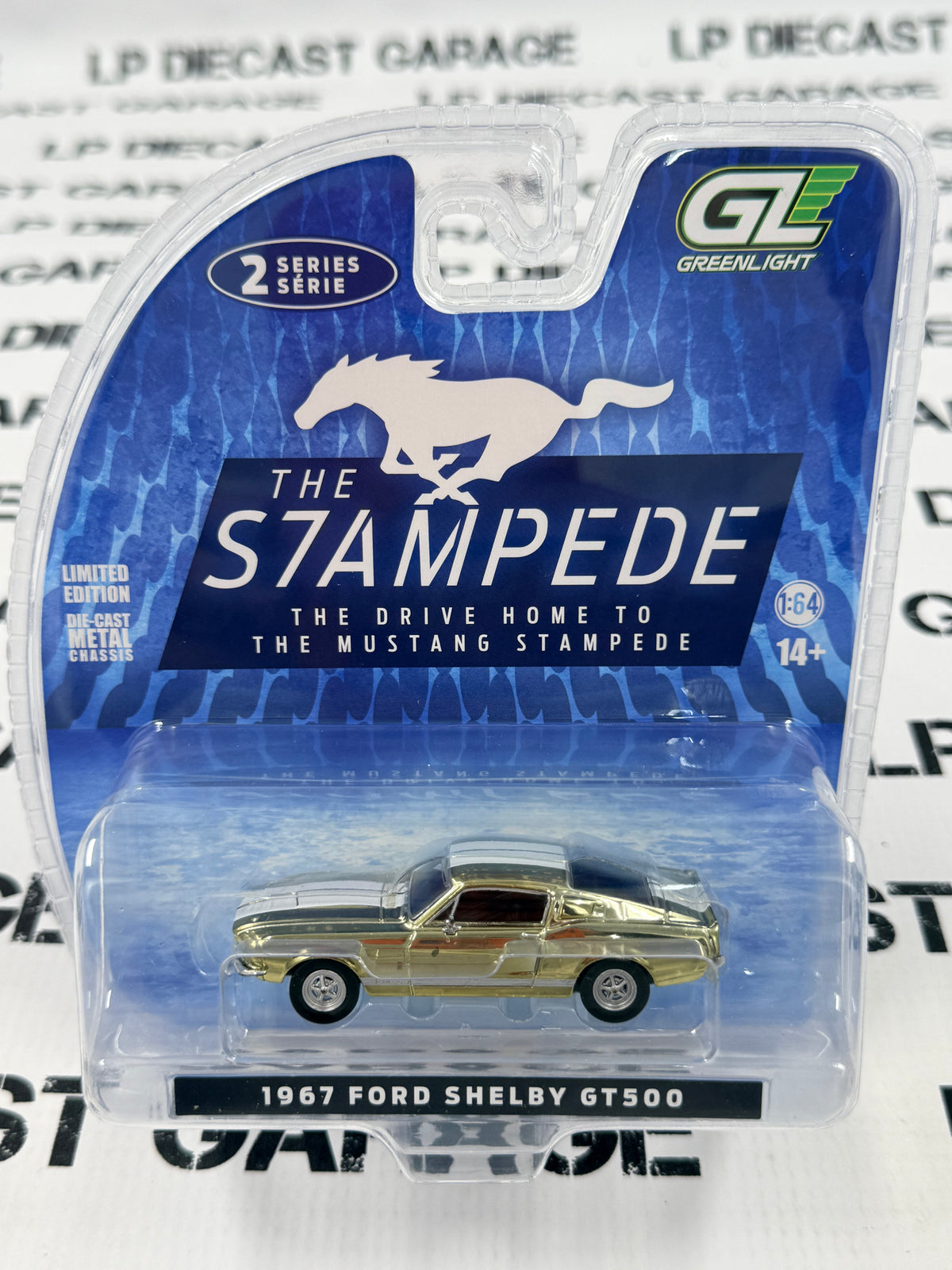 CHROME CHASE GREENLIGHT 1967 Ford Mustang Shelby GT500 1:64 Diecast Stampede Series 2