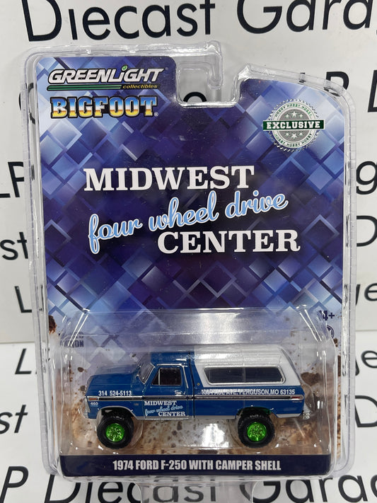 GREENLIGHT *GREEN MACHINE* 1974 Ford F-250 with Camper Shell Midwest Center 1:64 Diecast