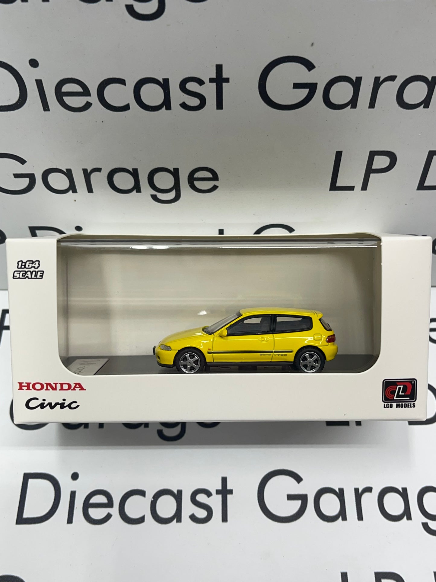 LCD MODELS 1993 Honda Civic EG6 Hatchback V-Tec Yellow 1:64 Diecast