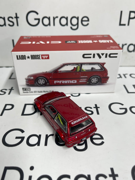 MINI GT KAIDO HOUSE Honda Civic EF Works V2 Red 1:64 Diecast