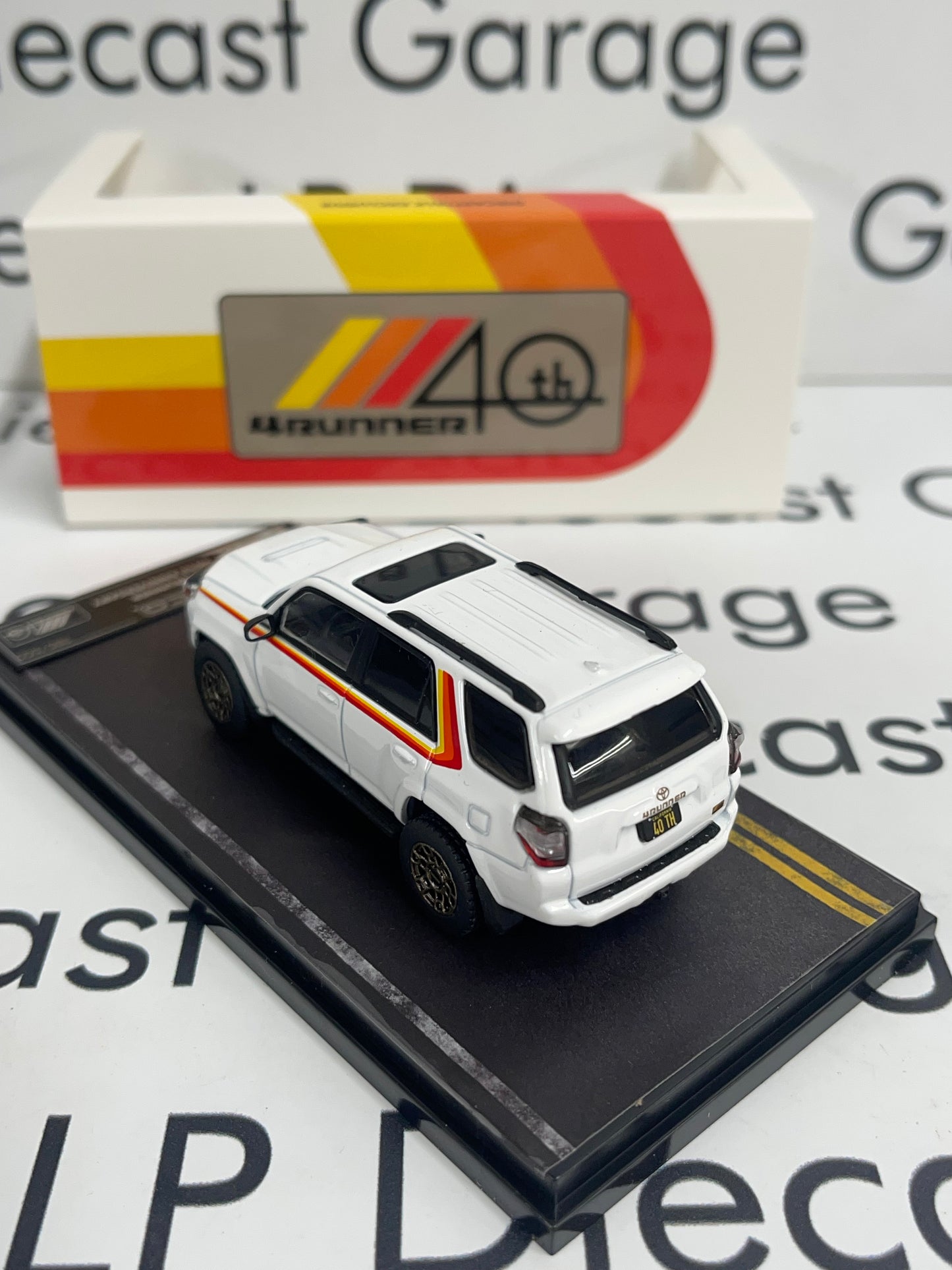 GCD 2024 Toyota 4Runner 40th Anniversary White 1:64 Diecast DiecastTalk Exclusive