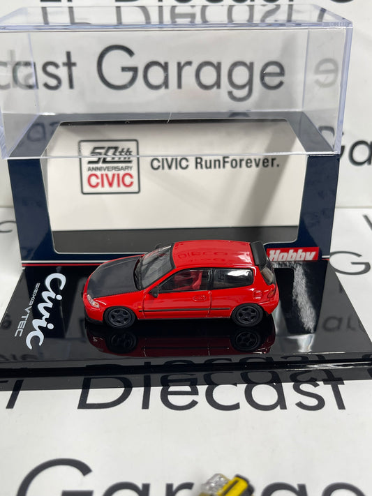 HOBBY JAPAN Honda Civic EG6 Red 50th Anniversary 1:64 Diecast