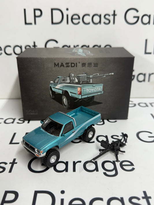 MASDI 1995 Toyota Hilux Truck Teal Blue 1:64 Diecast