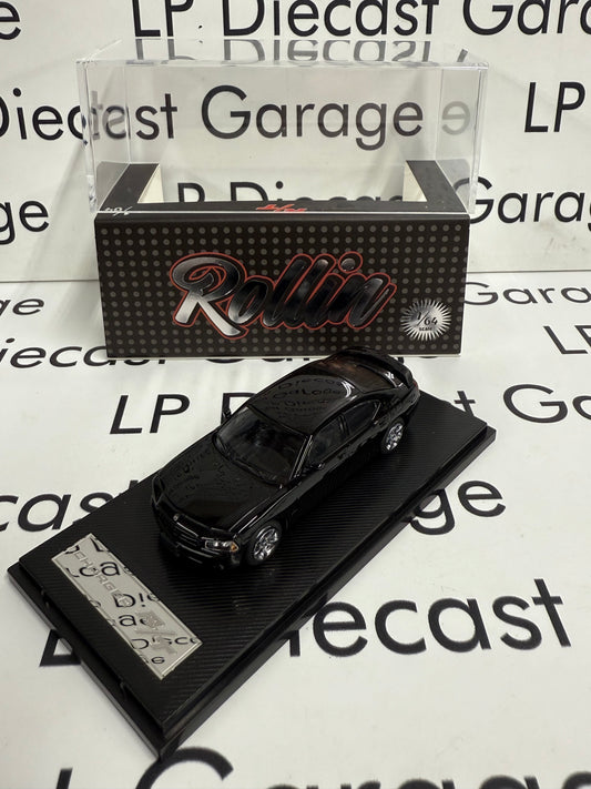ROLLIN 2008 Dodge Charger R/T Black Sedan 1:64 Diecast
