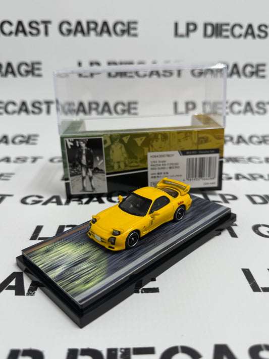 HOBBY JAPAN Mazda RX-7 Red Suns Yellow 1:64 Diecast Initial D