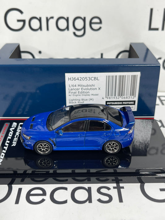 HOBBY JAPAN 2015 Mitsubishi Lancer Evolution Blue 1:64 Diecast Final Edition