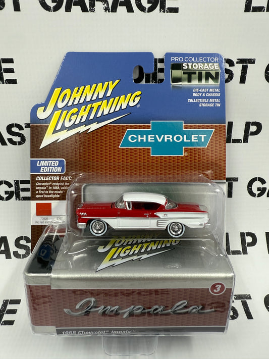 JOHNNY LIGHTNING 1958 Chevrolet Impala Red 1:64 Diecast Collector Tins