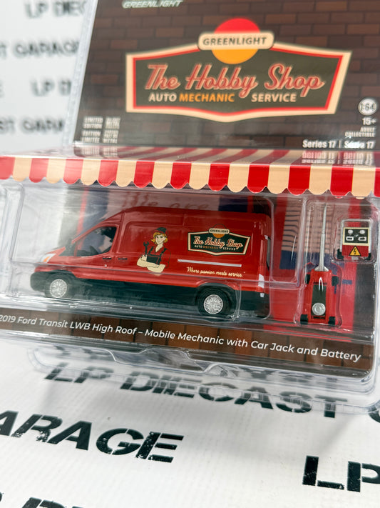 GREENLIGHT 2019 Ford Transit LWB Mobile Mechanic 1:64 Diecast Hobby Shop