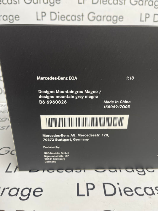 NZG Models 2021 Mercedes Benz EQB Mountain Grey 1:18 Diecast Dealer Version