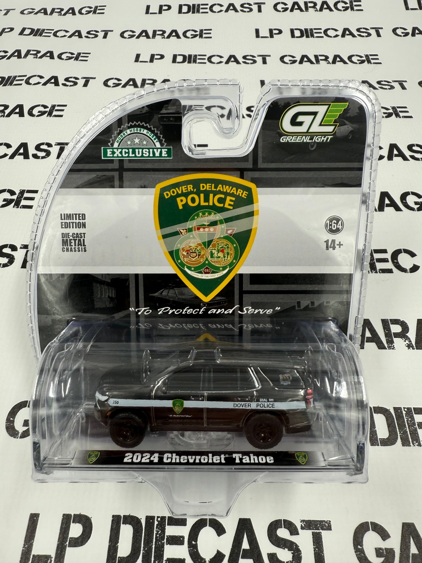 CHROME CHASE GREENLIGHT 2024 Chevrolet Tahoe Dover Delaware Police 1:64 Diecast