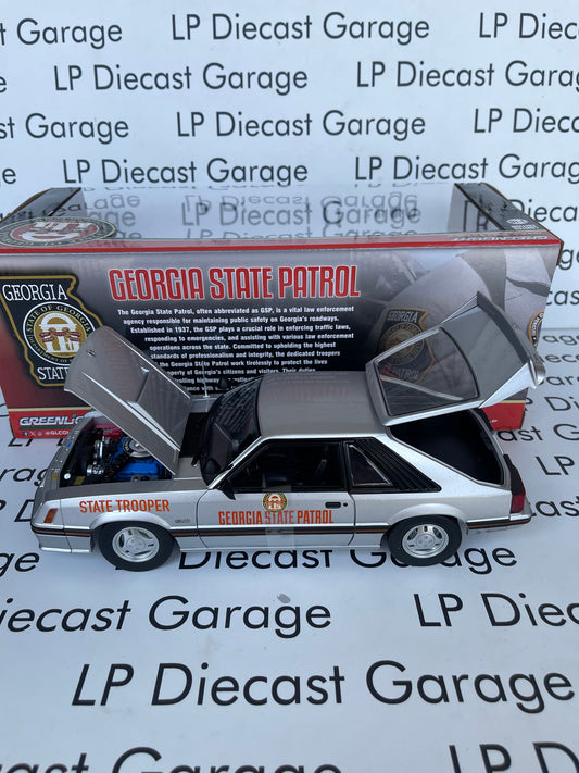 GREENLIGHT 1982 Ford Mustang SSP Georgia State Patrol Police State Trooper 1:18 Diecast