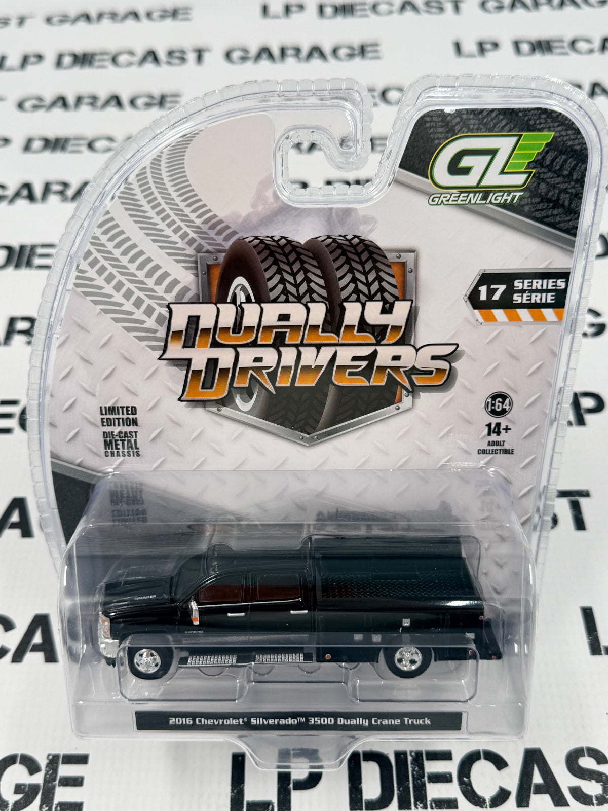 GREENLIGHT 2016 Chevrolet Silverado 3500 Service Truck Black 1:64 Diecast Dually Drivers Series 17