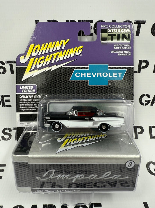 JOHNNY LIGHTNING 1958 Chevrolet Impala Black 1:64 Diecast Collector Tins