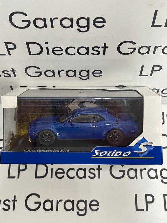 SOLIDO 2018 Dodge Challenger Demon V8 6.2L Blue 1:43 Scale Diecast