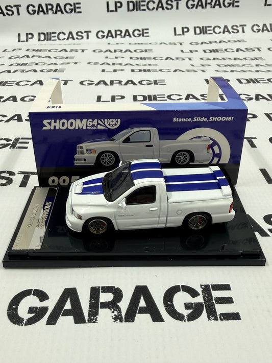GCD Shoom64 Dodge Ram SRT10 White w/ Blue Stripes 1:64 Diecast