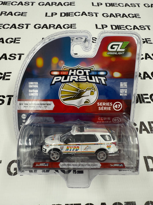 GREENLIGHT 2016 Ford Explorer Police NYPD Pride 1:64 Diecast Hot Pursuit
