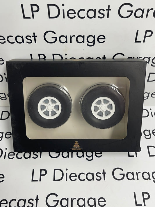 KK Scale Road Kings White Wagon Type Set of 4 Wheels for Semi Truck 1:18 Diecast