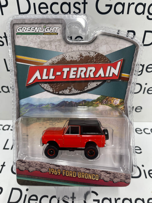 GREENLIGHT 1969 Ford Bronco Red Lifted 1:64 Diecast All Terrain