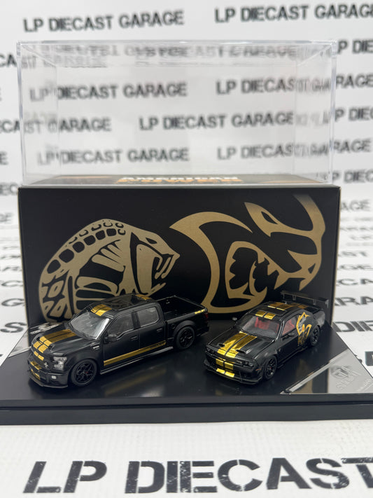 STANCE HUNTERS Dodge Challenger SRT Hellcat & Shelby Truck 1:64 Diecast GT Show Exclusive