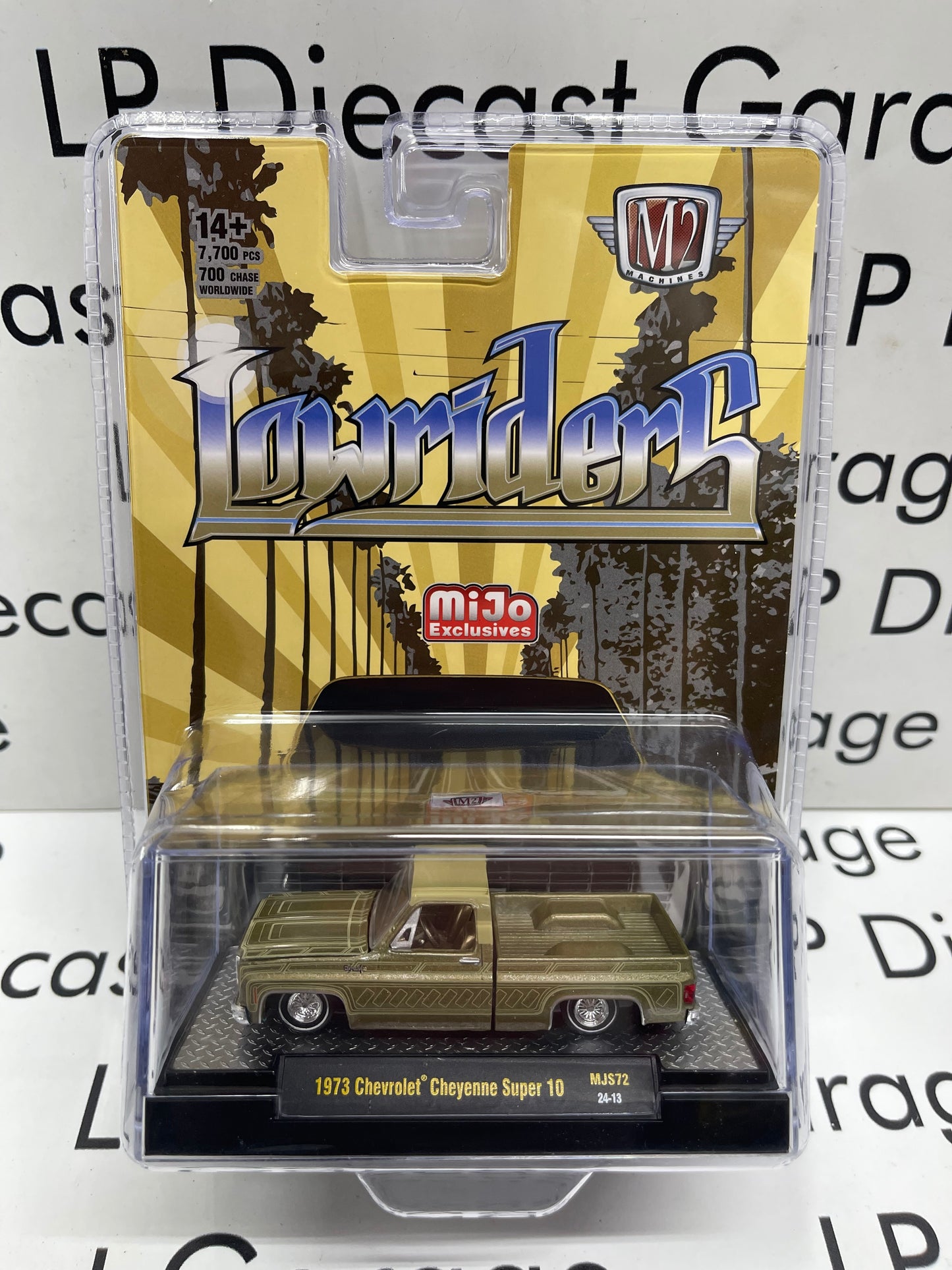 M2 1973 Chevrolet Cheyenne Super 10 Lowriders Gold 1:64 Diecast MiJo