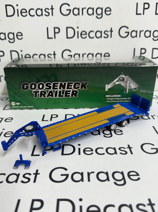 GREENLIGHT Blue Gooseneck Deckover Trailer Includes Hitch 1:64 Diecast