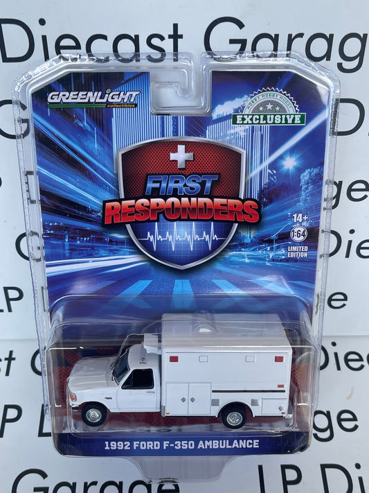 GREENLIGHT 1992 Ford F-350 Ambulance Blank White 1:64 Diecast First Responders