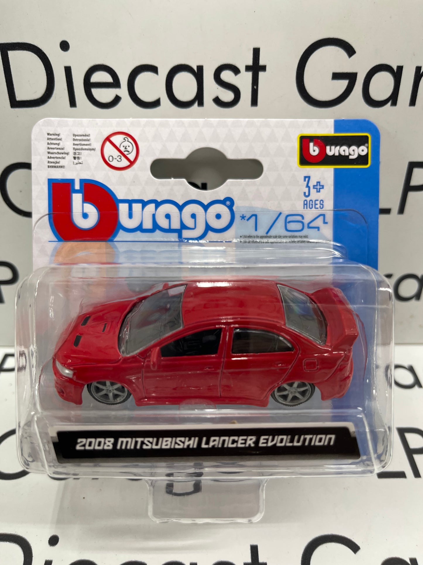 BBURAGO 2008 Mitsubishi Lancer Evolution EVO Red 1:64 Diecast