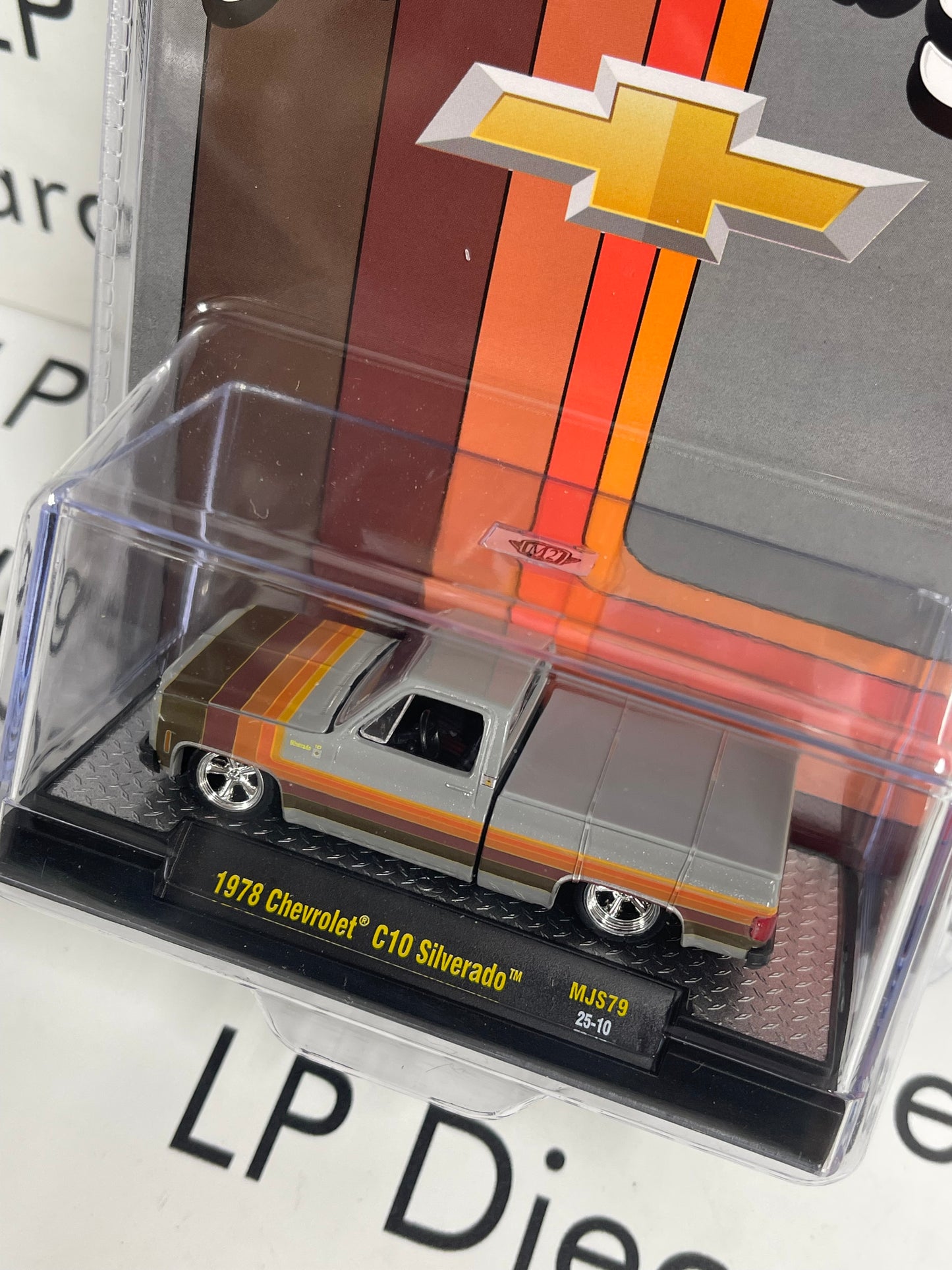 M2 1978 Chevrolet C10 Silverado Gray w/ Stripes 1:64 Diecast MiJo