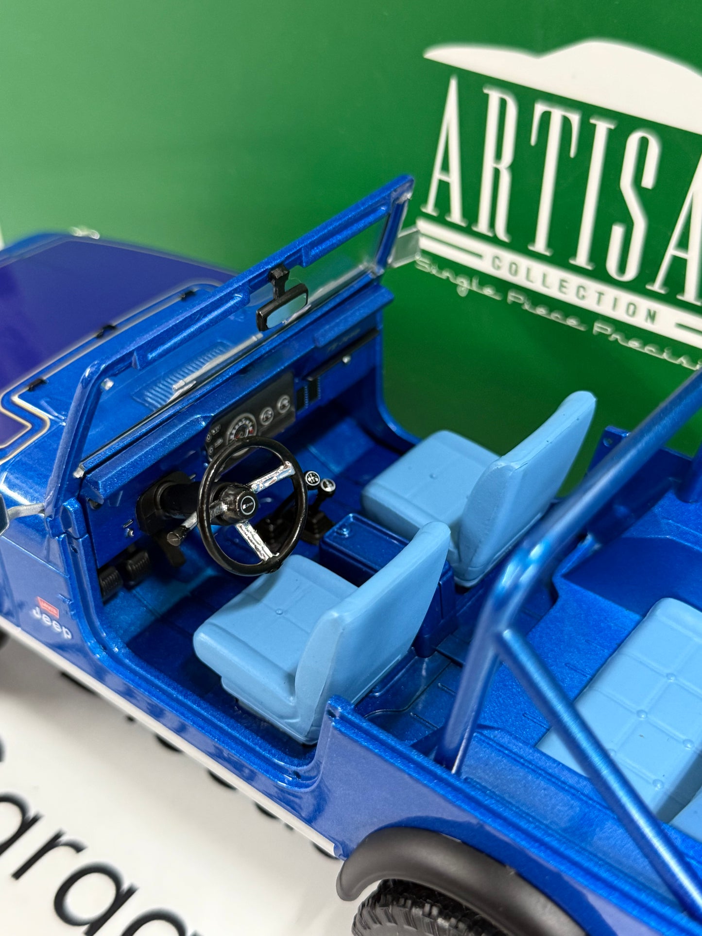 GREENLIGHT 1978 Jeep CJ-7 Renegade Captain Blue Metallic 1:18 Diecast Artisan Collection