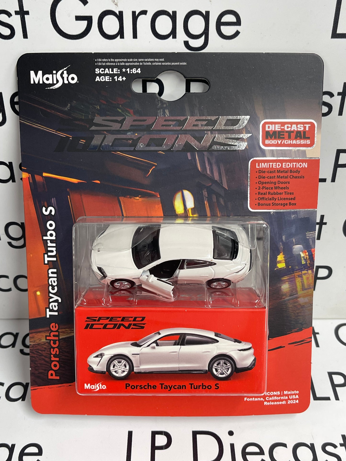 MAISTO Porsche Taycan Turbo S White Speed Icons 1:64 Diecast
