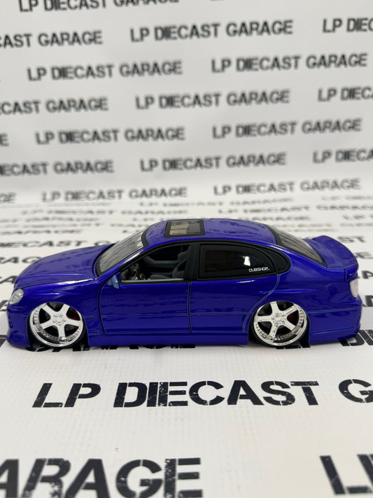 JADA Lexus GS430 Dub City Blue w/ Maya Rims 1:24 Diecast No Box