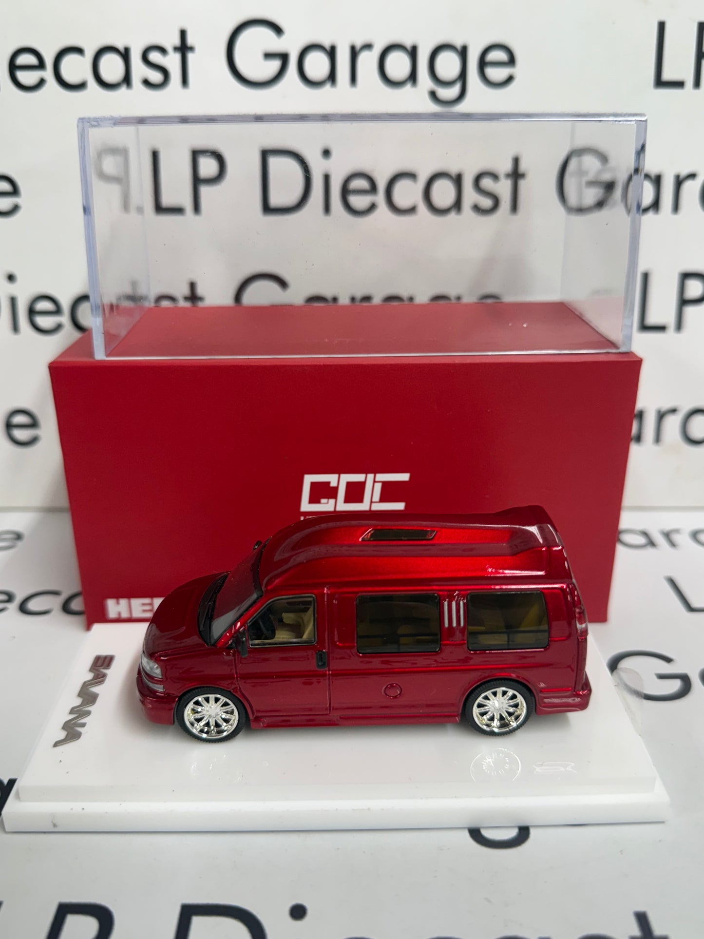 GOC GMC Savana RV Van Red Limited Edition 1:64 Diecast HEC Exclusive