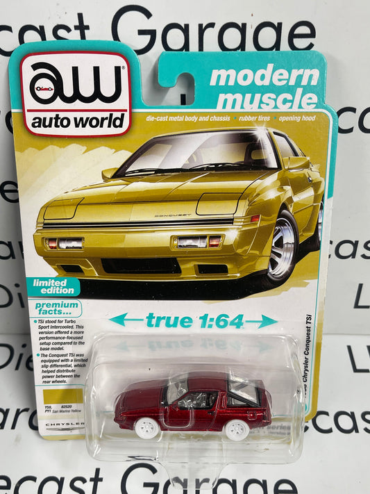 ULTRA RED CHASE AUTO WORLD 1988 Chrysler Conquest TSi Yellow 1:64 Diecast Modern Muscle