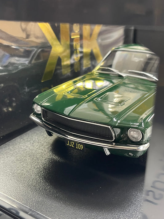 KK Scale 1968 Ford Mustang GT Highland Green Bullitt 1:18 Diecast