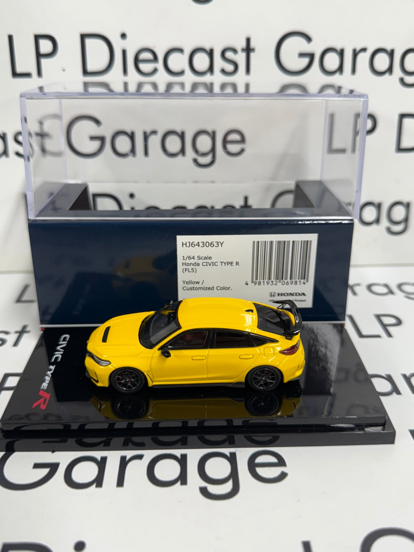 HOBBY JAPAN Honda Civic Type R FL5 Yellow Custom 1:64 Diecast