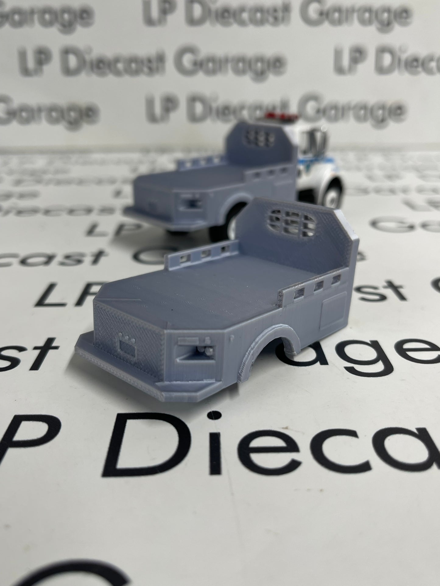 3D Printed Customs Silver Flatbed Fits Greenlight International Durastar 1:64 Diecast Trucks