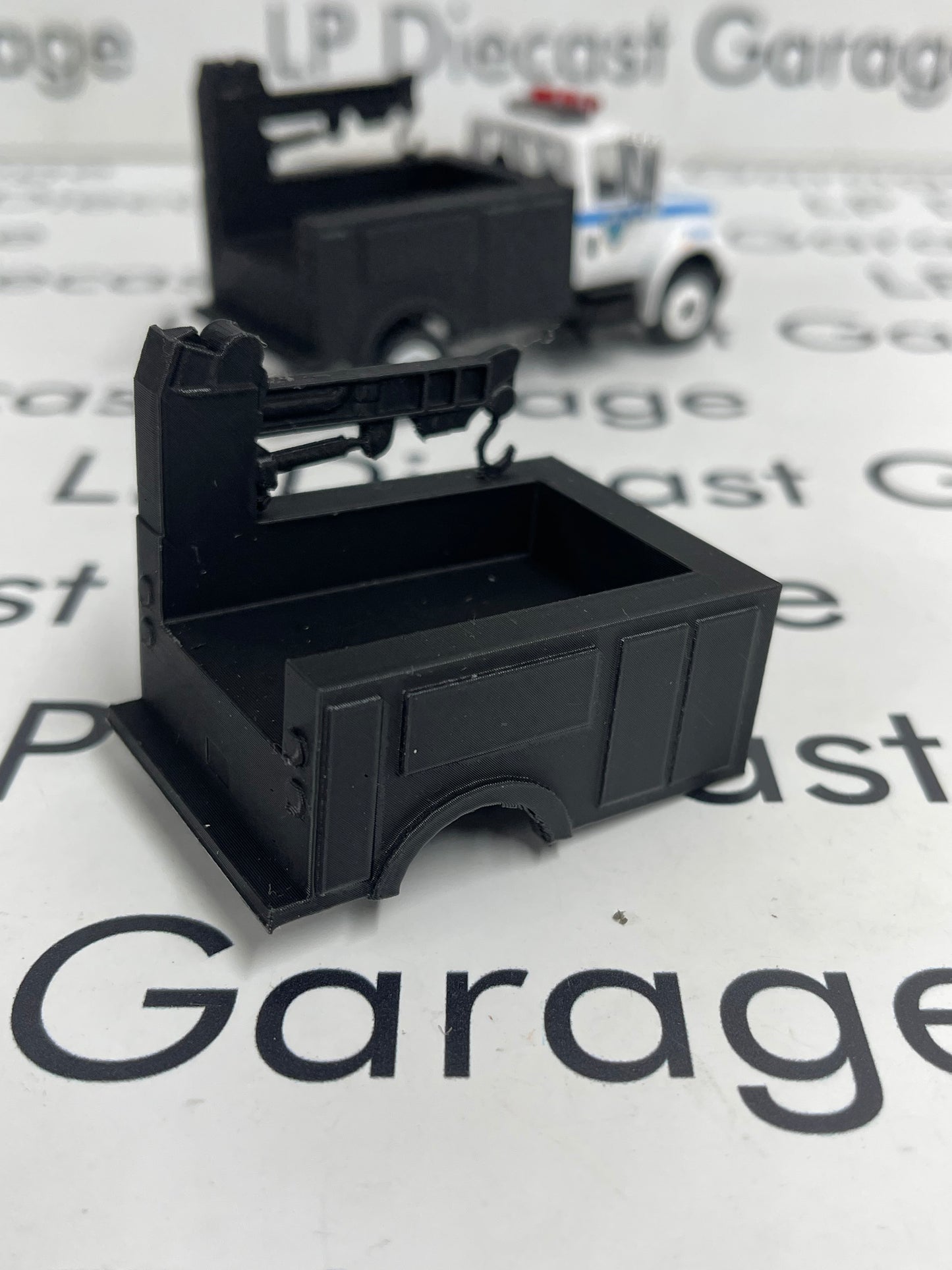 3D Printed Customs Black Service Bed Fits Greenlight International Durastar 1:64 Diecast Trucks