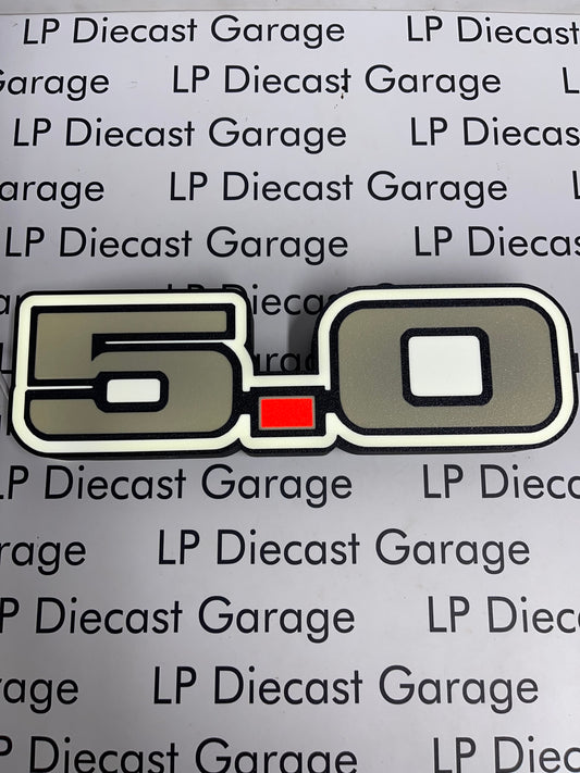 3D Printed Customs 12" 5.0 Emblem Foxbody Mustang LED Lighted Sign NOT Diecast